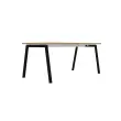 Rechthoekig bureau 180x80 Eiken met nerf / poot. Antraciet BANGKOK 