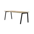 Rechthoekig bureau 180x80 Eiken met nerf / poot. Antraciet BANGKOK 
