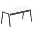 Rechthoekig bureau 160x80 Wit/ poten. Antraciet BANGKOK 