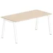 Rechthoekig bureau 160x80 Licht acacia / onderstel. Wit BANGKOK
