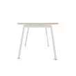 Rechthoekig bureau 160x80 Licht acacia / onderstel. Wit BANGKOK