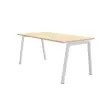 Rechthoekig bureau 160x80 Licht acacia / onderstel. Wit BANGKOK