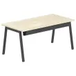 Rechthoekig bureau 160x80 Helder Acacia / onderstel Antraciet BANGKOK