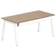 Rechthoekig bureau 160x80 Noten / voet. Wit BANGKOK