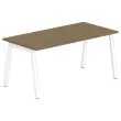 Rechthoekig bureau 160x80 Noten / voet. Wit BANGKOK