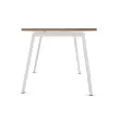Rechthoekig bureau 160x80 Noten / voet. Wit BANGKOK
