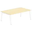 Rechthoekige tafel 200x120 Beuken / Wit onderstel
