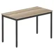 Modulaire rechthoekige tafel 120 x 60 eiken fineer / zwart