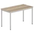 Modulaire rechthoekige tafel 120 x 60 eiken met nerf / alu
