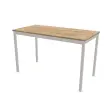 Modulaire rechthoekige tafel 120 x 60 eiken met nerf / alu