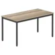 Rechthoekige modulaire tafel 140 x 70 eiken met nerf / zwart