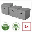 3 Opbergdozen Home - Cube-formaat - Grijs - ESSELTE