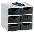 Mini opbergmodule met 6 lades, zwart 