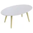 Ovale witte gelakte salontafel L 85cm