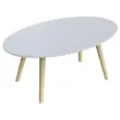 Ovale witte gelakte salontafel L 115cm - In elkaar gezet