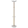 Kapstok - 10 haken + paraplubak - Hout en wit metaal - ALBA