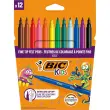 BIC VISA kleurstiften met fijne punt - uitwasbare inkt - assorti kleuren - set van 12 