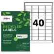 100 planken van 40 gerecycleerde witte adreslabels 45,7 x 25,4 mm