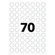 Zakje van 560 zelfklevende witte tabletten met een diameter van 8 mm