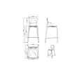 Hoge tabouret MAHAUT decor FLOREAL gemonteerd