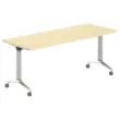 Klaptafel met wieltjes - 180 x 70 cm - Beuk en alu