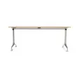 Klaptafel met wieltjes - 180 x 70 cm - Beuk en alu