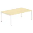 Rechthoekige modulaire tafel 200 x 120 beuken/wit