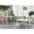 Rechthoekige hoge tafel 180 x 80 wit/wit 