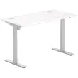 Bureau BERNE elektrisch 160 x 80 wit/alu eenvoudige behuizing 