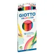 Zeskantige kleurpotlood - GIOTTO - 3 mm stift - assorti kleuren - set van 12