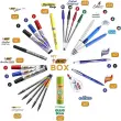 Bic set van 124 schrijfwaren: 75 balpennen, 24 potloodhouders, 8 correctierollers, 7 markers, 8 markeerstiften en 2 lijmstiften (21g) 