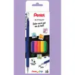 Pentel Mattehop gelinktpen - brede punt 1 mm - assorti levendige kleuren - set van 6