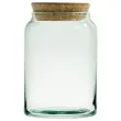 Glazen pot van gerecycled materiaal met kurken deksel 0,86L 