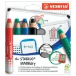 4 Markeerstiften STABILO Markdry + scherper + doekje