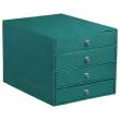 Klasseermodule Rhodia 4 lades Italiaans kunstleer - Petrolblauw 