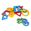 Set van 96 kunststof uitsteker-figuren - JOVI - letters, cijfers en geometrische vormen