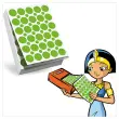 Navulling voor Cl&eacute;opatre stickerdispenser - 60 voorgestanste vellen - ronde stickers 8 mm en 18 mm - groen 