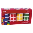 Zelfklevende Apli-sticker vierkant 20 x 20 mm - 4 kleuren 7080 stickers - set van 4 rollen