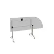 Klaptafel met wieltjes - 190 x 70 cm - Wit en alu - Hoek rechts