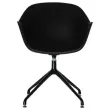 2  Draaiende MOON Fauteuils, 4 zwarte poten, zwarte zitting 