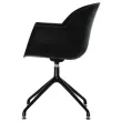 2  Draaiende MOON Fauteuils, 4 zwarte poten, zwarte zitting 