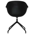 2  Draaiende MOON Fauteuils, 4 zwarte poten, zwarte zitting 
