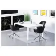 2  Draaiende MOON Fauteuils, 4 zwarte poten, zwarte zitting 