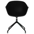 2 Draaistoelen MOON, 4 zwarte poten, zwarte zitting gemonteerd