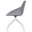 2 Draaiende LUGE stoelen met wielen, 4 grijze poten, grijze zitting gemonteerd