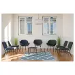 Fauteuil SMILE 4 poten zwart stof blauw 