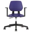 Draaistoel CASHY met lage rugleuning en vaste armleuningen blauw