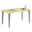 Bureau BORDEAUX 140 x 80 licht eiken - aluminium poten gemonteerd