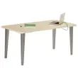 Bureau BORDEAUX 160 x 80 esdoorn - aluminium poten gemonteerd