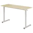 2 Verstelbare GANGE tafels 130x50 cm beuken grijze poten